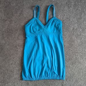 Lululemon Sky Blue Workout Top with Back Pocket Size 4